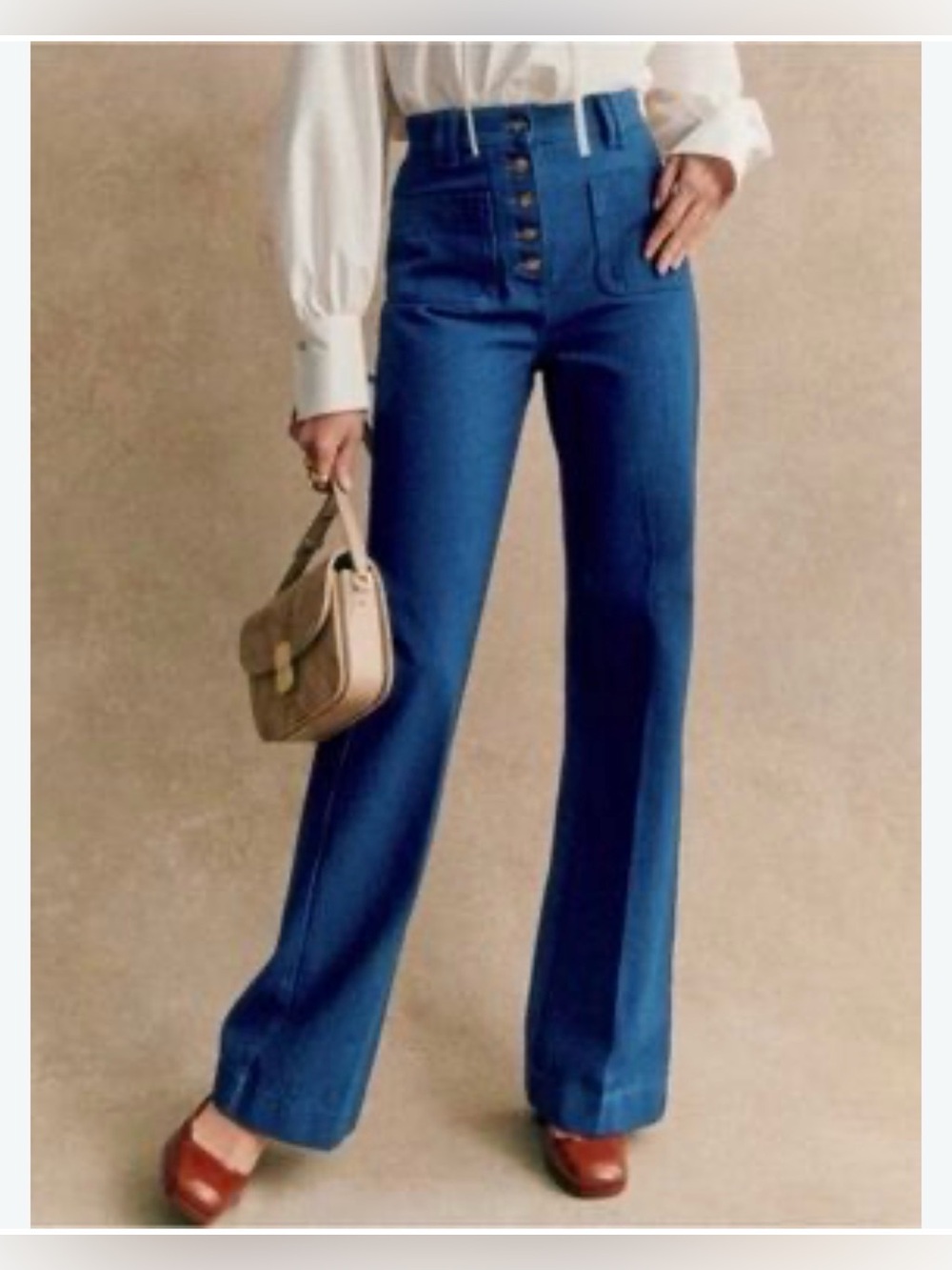 Sézane Chucks Denim Trousers Wide leg in Navy EU36